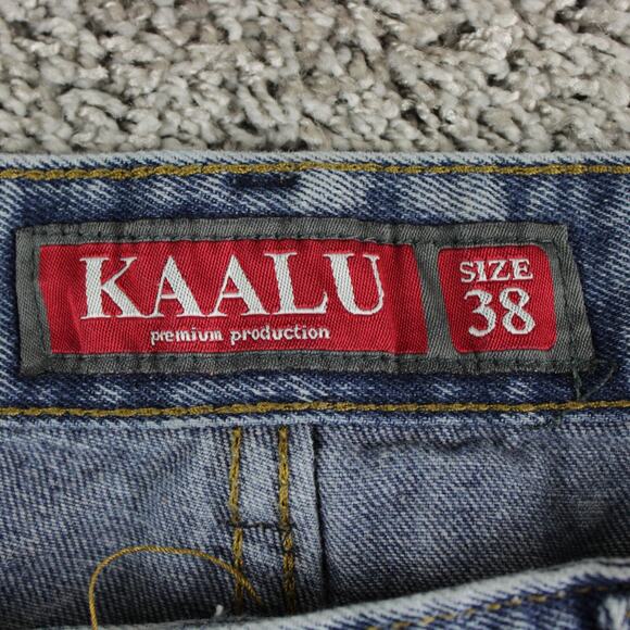 KAALU Distressed Straight Leg Jeans Men’s 38 Blue Denim Ripped - Picture 7 of 11